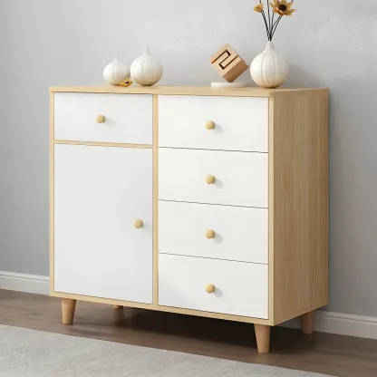 Elegant White Wooden Dressers & Chests with Cabinet Image - 7