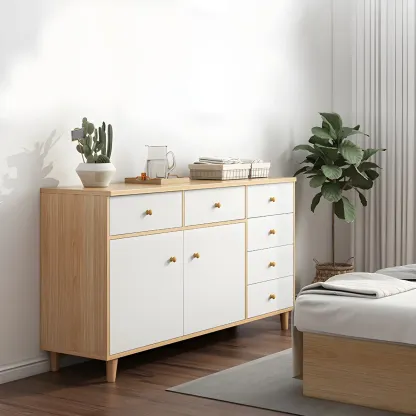 Elegant White Wooden Dressers & Chests with Cabinet Image - 8