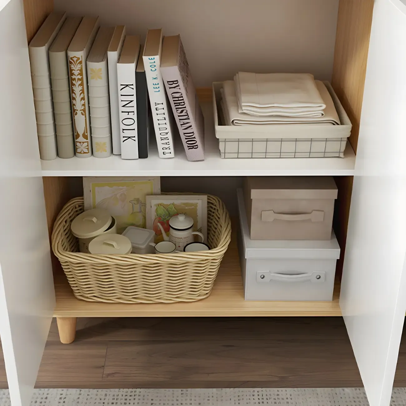 Elegant White Wooden Dressers & Chests with Cabinet Image - 12