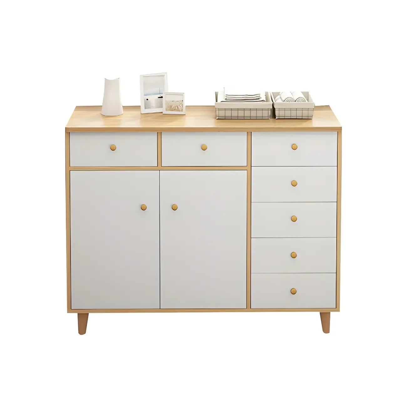 Elegant White Wooden Dressers & Chests with Cabinet Image - 15