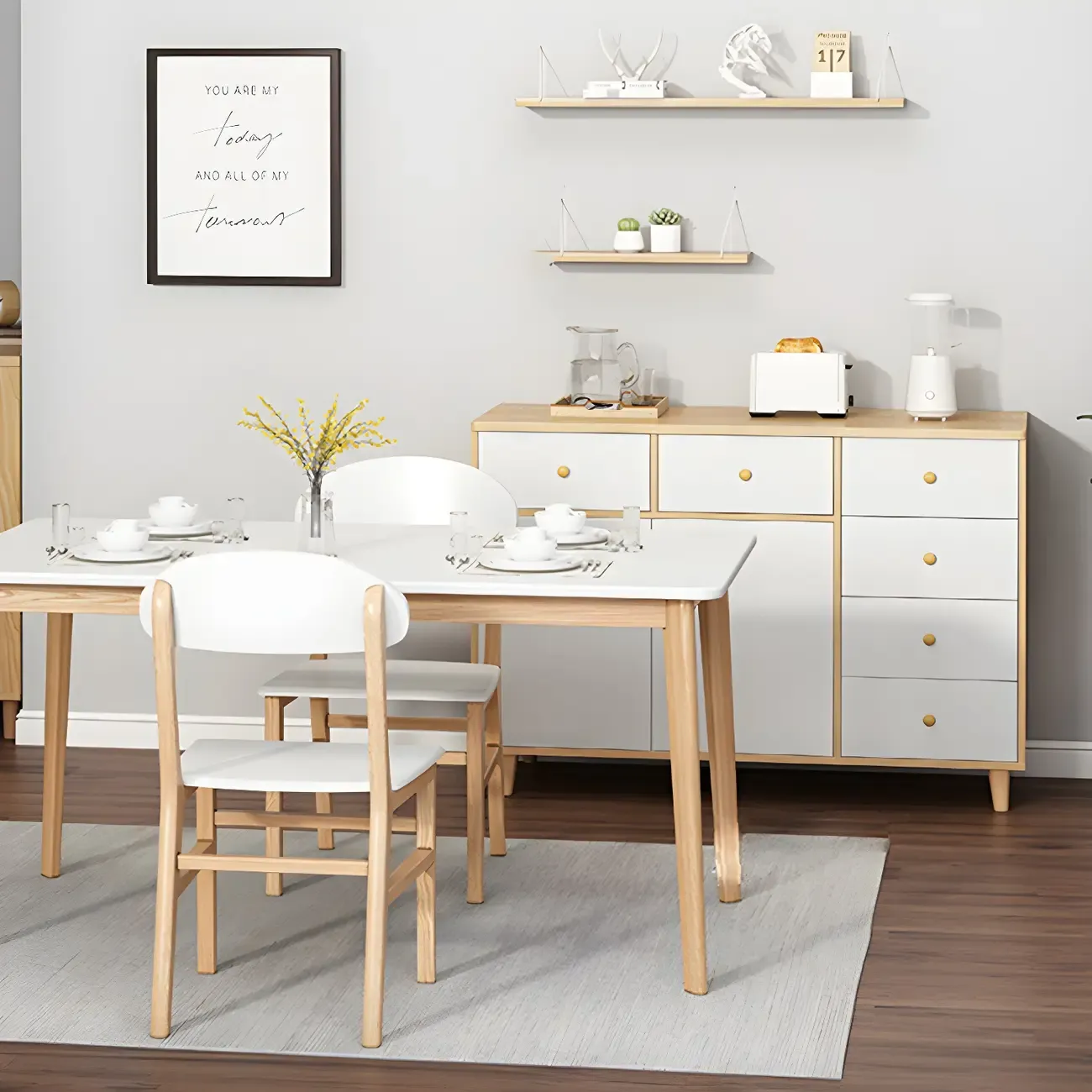 Elegant White Wooden Dressers & Chests with Cabinet Image - 16