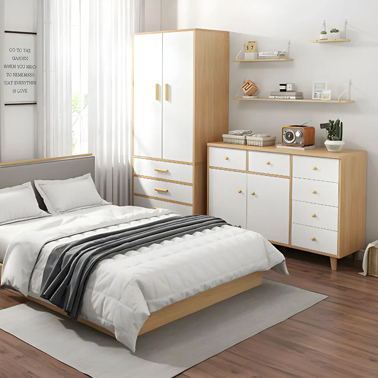 Elegant White Wooden Dressers & Chests with Cabinet Image - 17