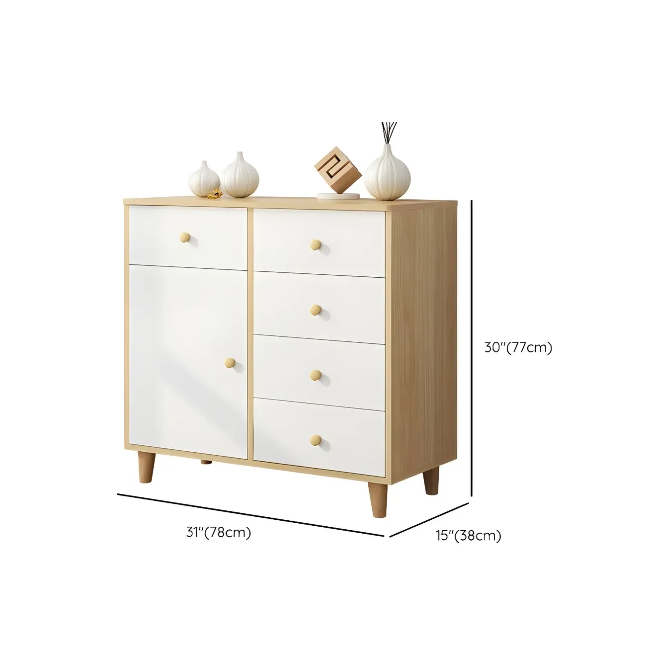 Elegant White Wooden Dressers & Chests with Cabinet #size