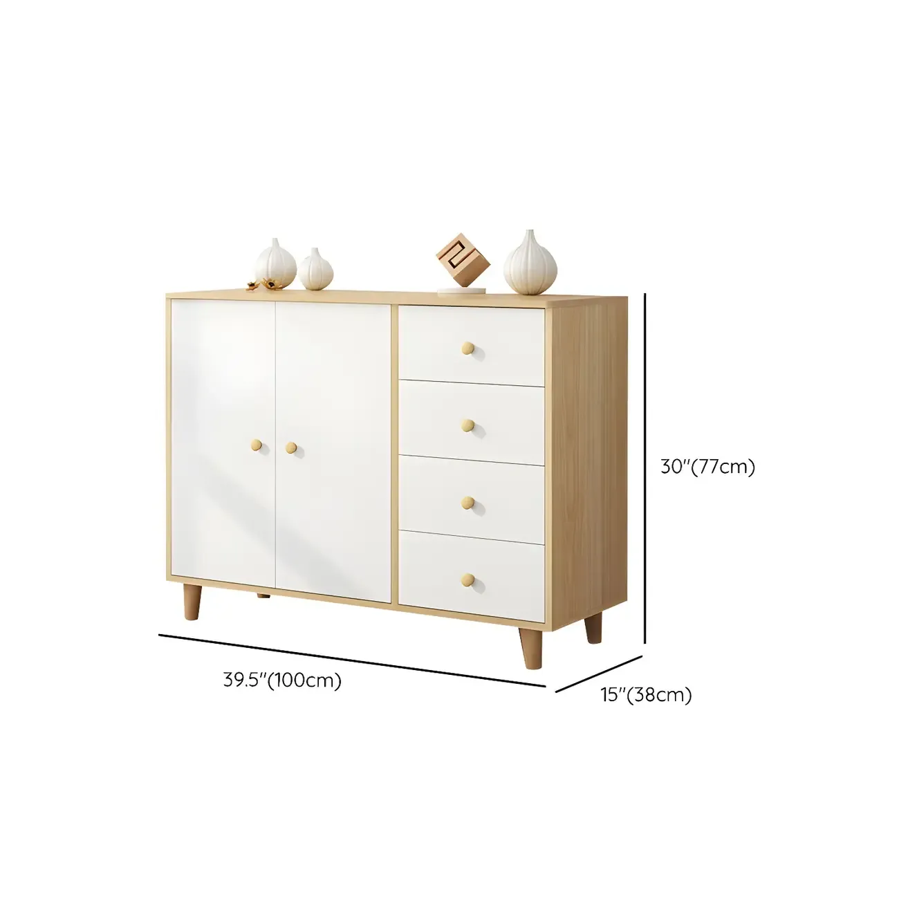 Elegant White Wooden Dressers & Chests with Cabinet Image - 19