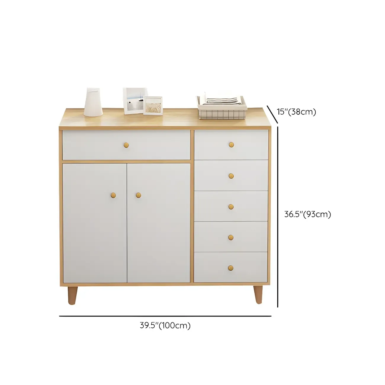 Elegant White Wooden Dressers & Chests with Cabinet Image - 20