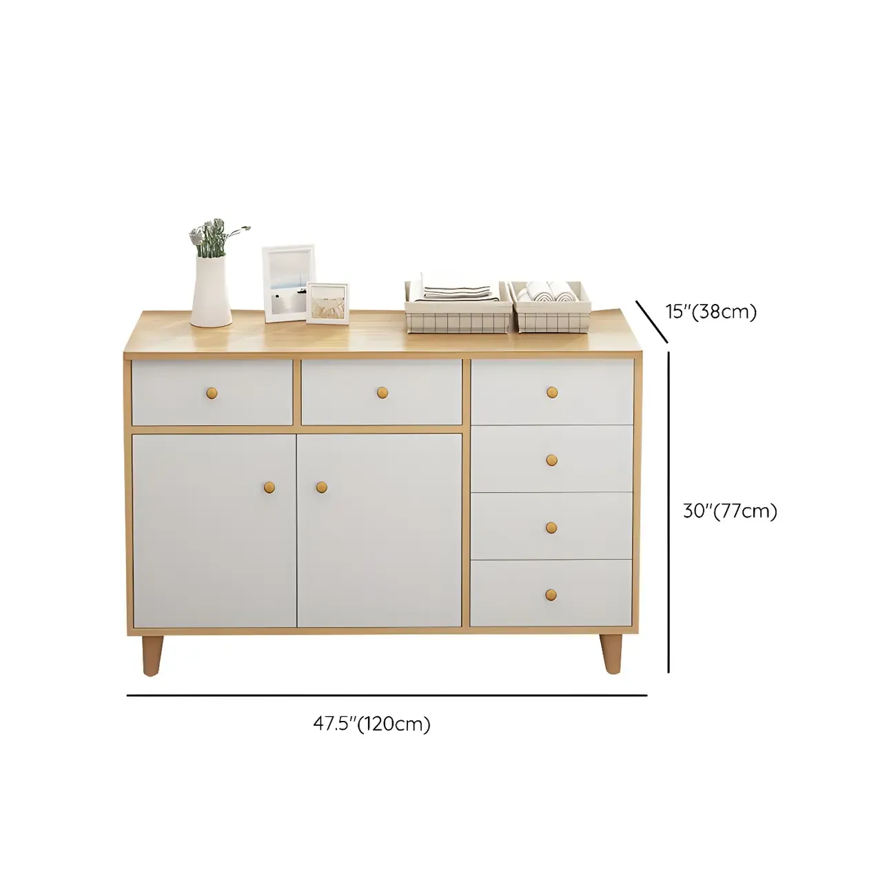 Elegant White Wooden Dressers & Chests with Cabinet Image - 21