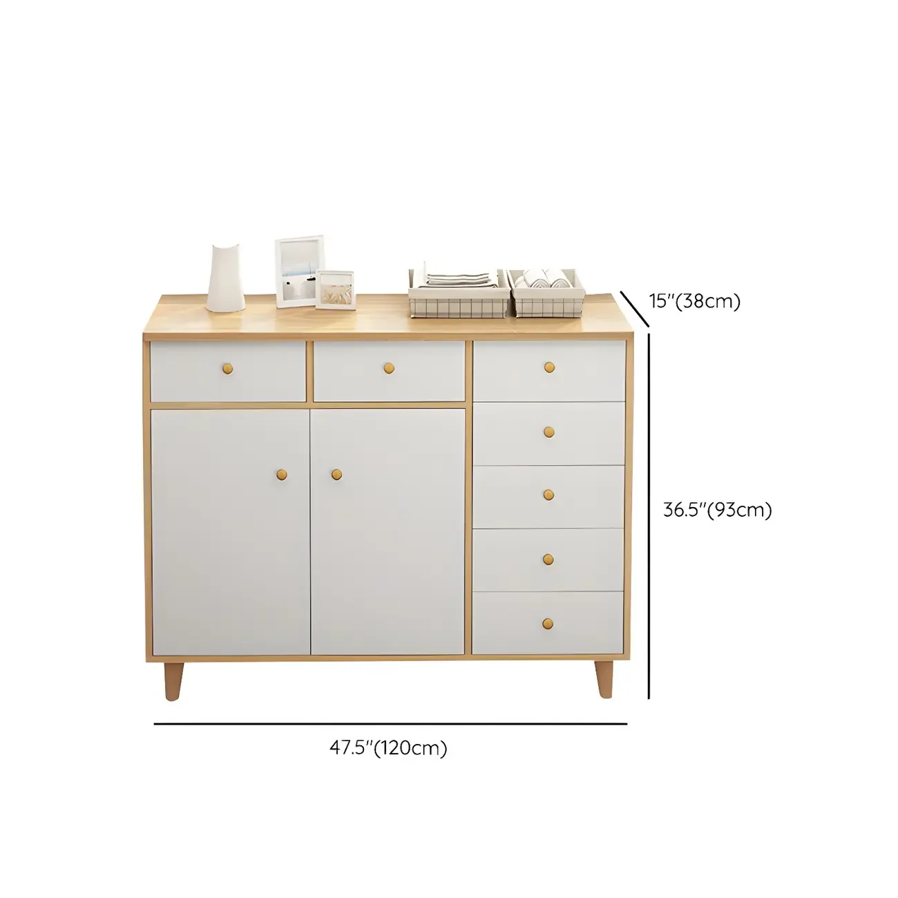 Elegant White Wooden Dressers & Chests with Cabinet Image - 22