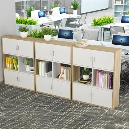 Industrial Wooden Storage Filing Cabinet for Office Organization Image - 1