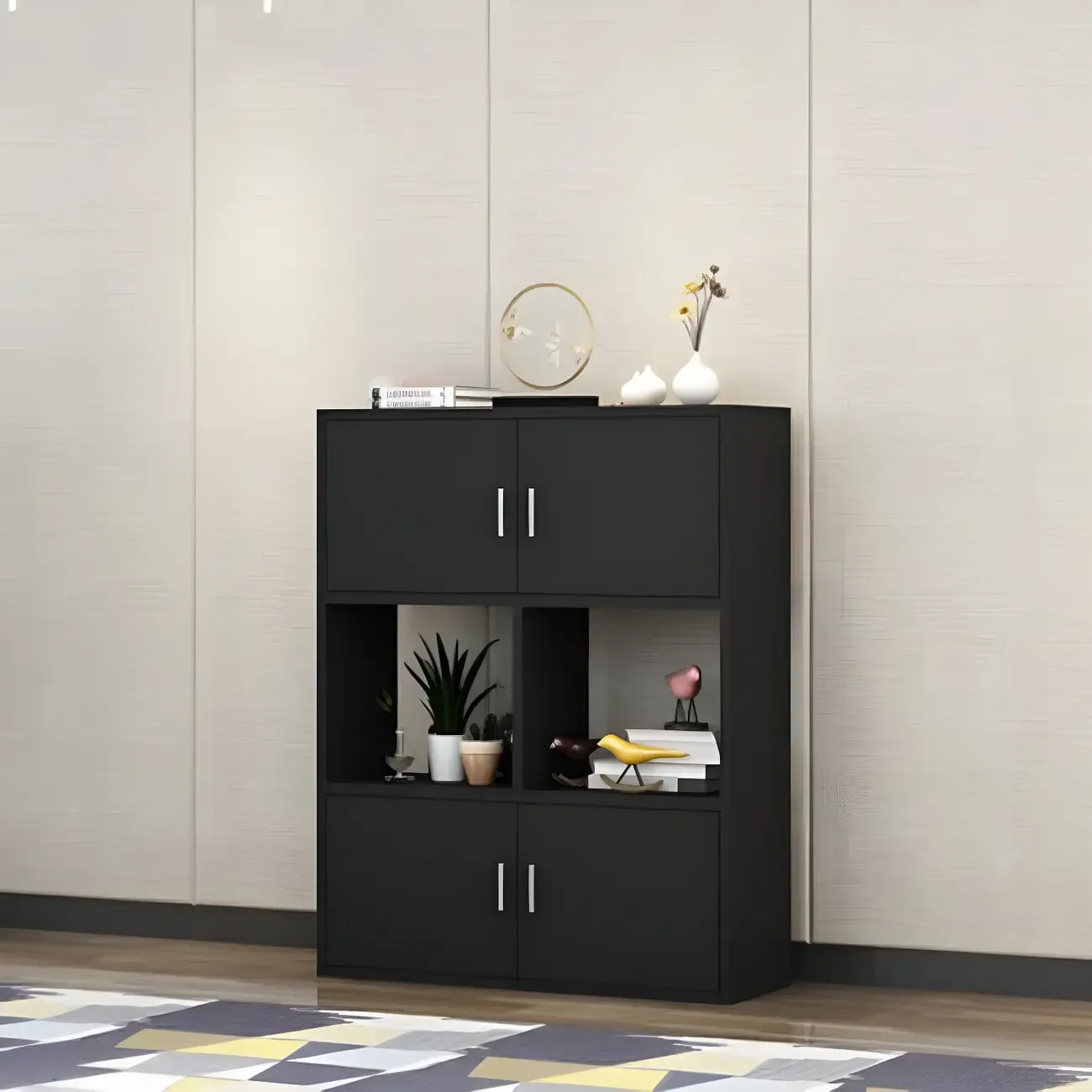 Industrial Wooden Storage Filing Cabinet for Office Organization Image - 2