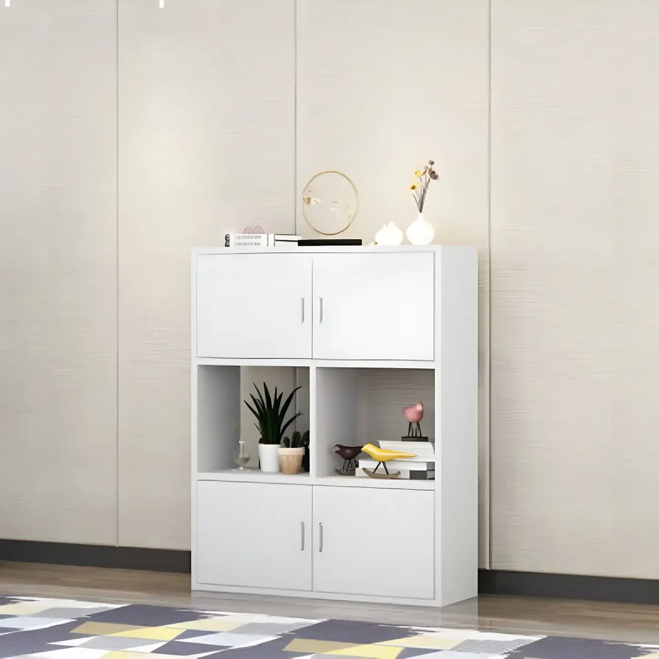 Industrial Wooden Storage Filing Cabinet for Office Organization Image - 4