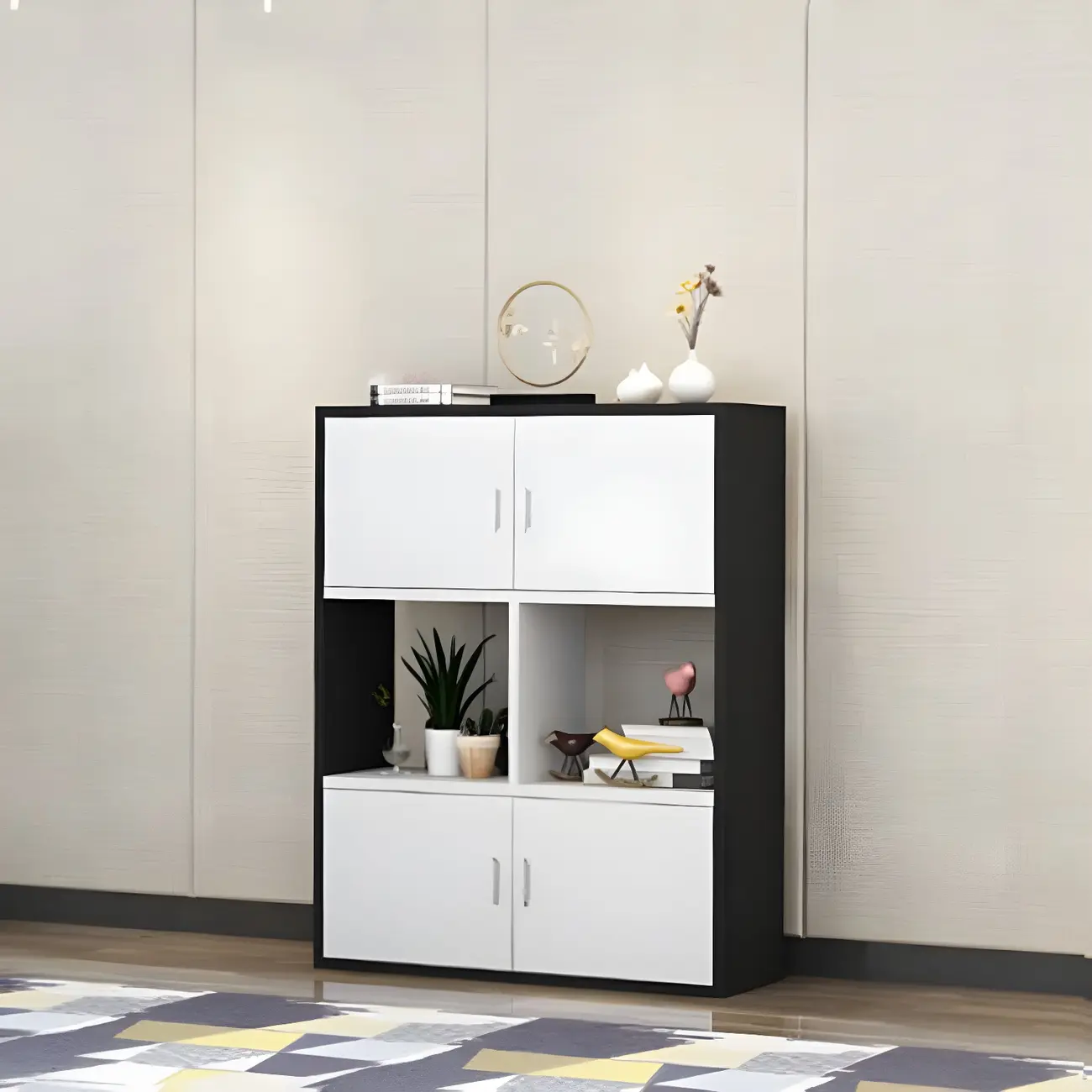 Industrial Wooden Storage Filing Cabinet for Office Organization Image - 7 | homeyfad