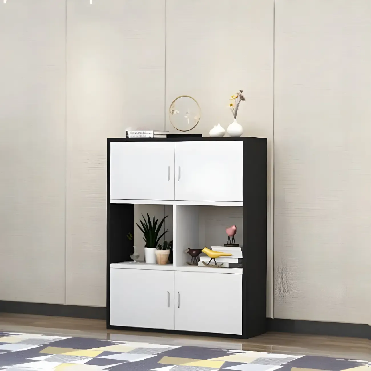 Industrial Wooden Storage Filing Cabinet for Office Organization Image - 7