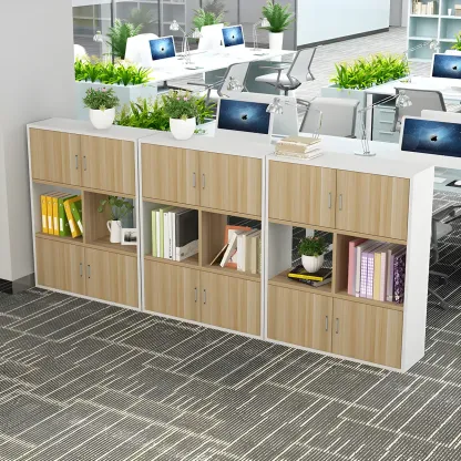 Industrial Wooden Storage Filing Cabinet for Office Organization Image - 8