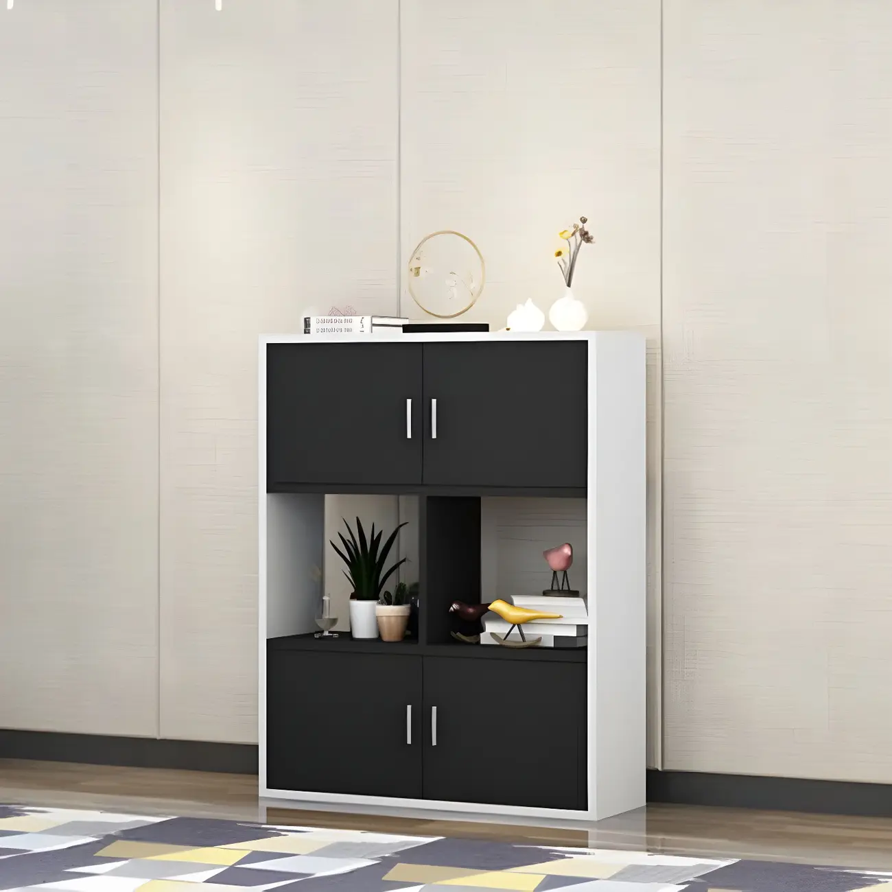 Industrial Wooden Storage Filing Cabinet for Office Organization Image - 9 | homeyfad