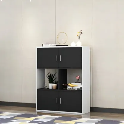 Industrial Wooden Storage Filing Cabinet for Office Organization Image - 9