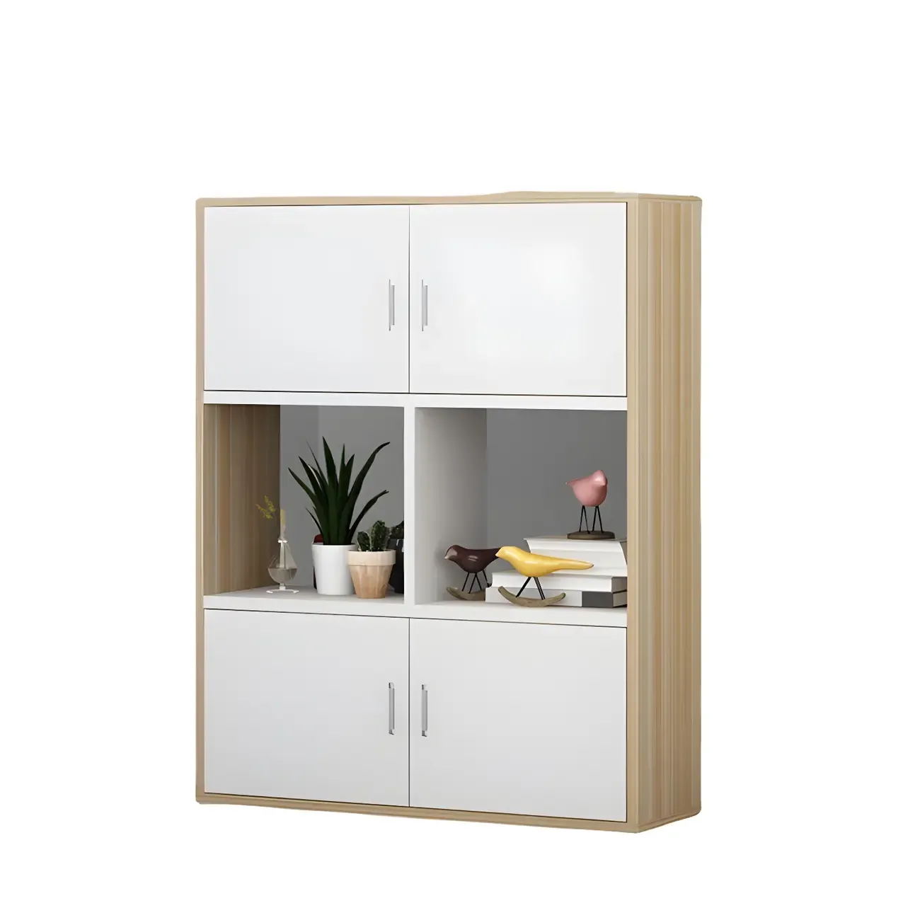 Industrial Wooden Storage Filing Cabinet for Office Organization Image - 10