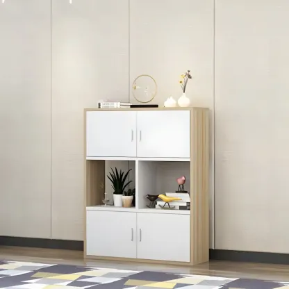 Industrial Wooden Storage Filing Cabinet for Office Organization Image - 11