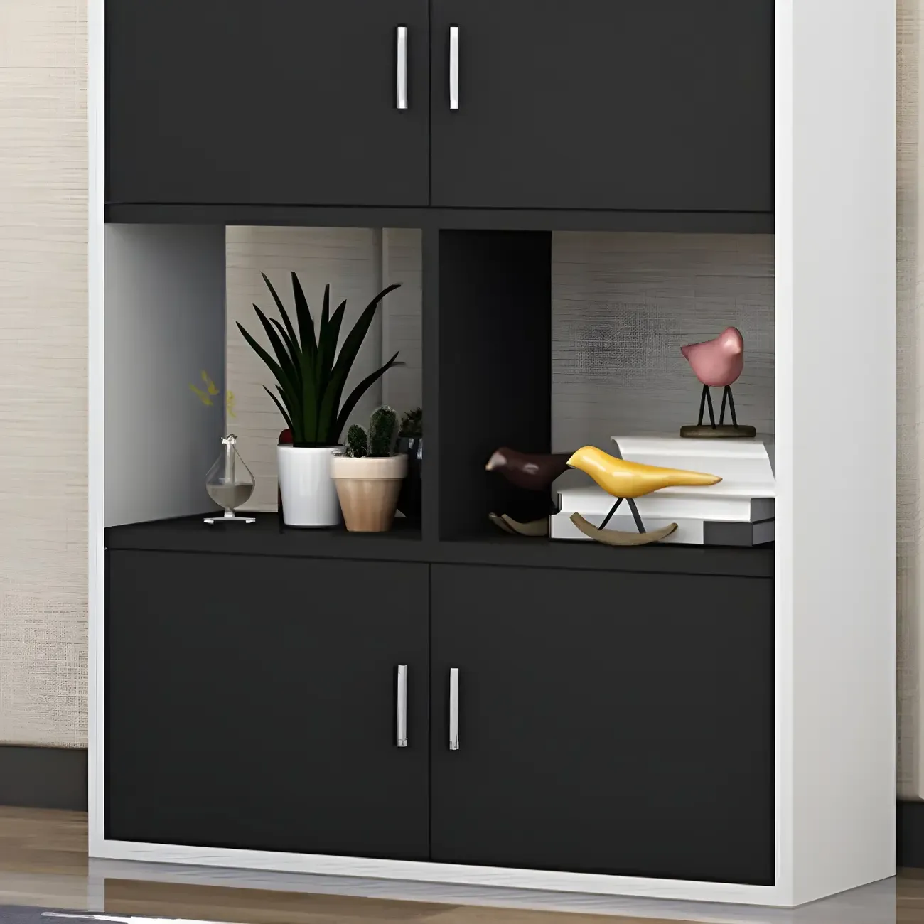 Industrial Wooden Storage Filing Cabinet for Office Organization Image - 14