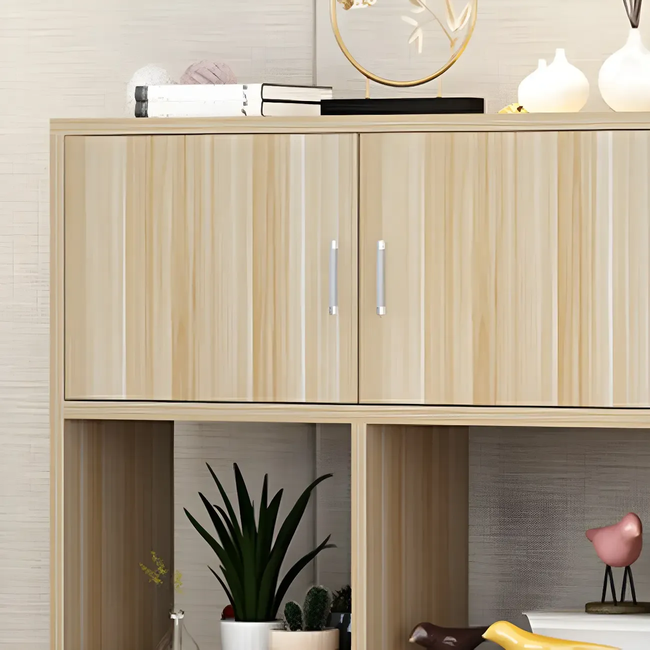 Industrial Wooden Storage Filing Cabinet for Office Organization Image - 15