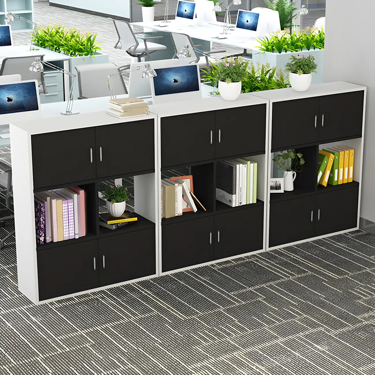 Industrial Wooden Storage Filing Cabinet for Office Organization Image - 17 | homeyfad
