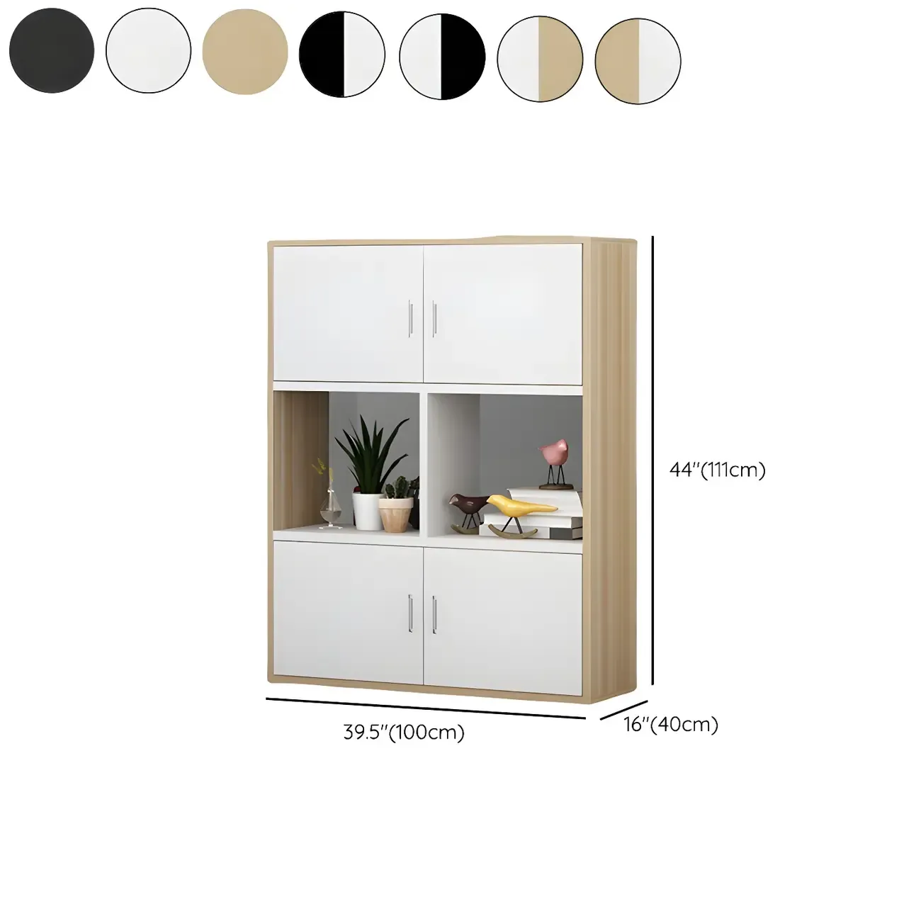Industrial Wooden Storage Filing Cabinet for Office Organization Image - 21