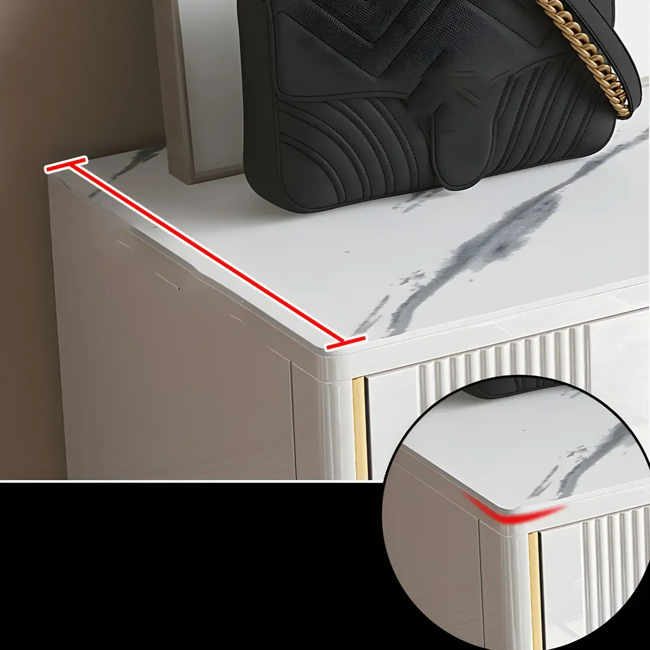 Glam Stone Dresser Chest with Glazed Surface Drawers Image - 19