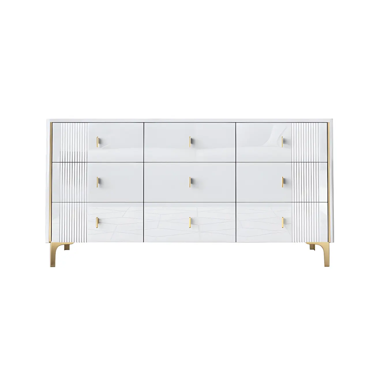 Glam Stone Dresser Chest with Glazed Surface Drawers Image - 22 | homeyfad