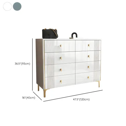 Glam Stone Dresser Chest with Glazed Surface Drawers Image - 25