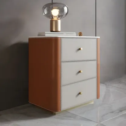 Modern Grey Stone Bachelor Chest with Drawers for Bedroom Image - 7