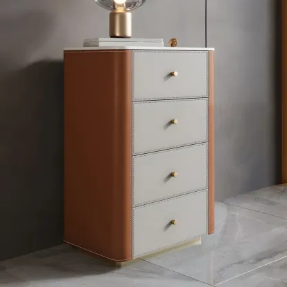 Modern Grey Stone Bachelor Chest with Drawers for Bedroom Image - 11
