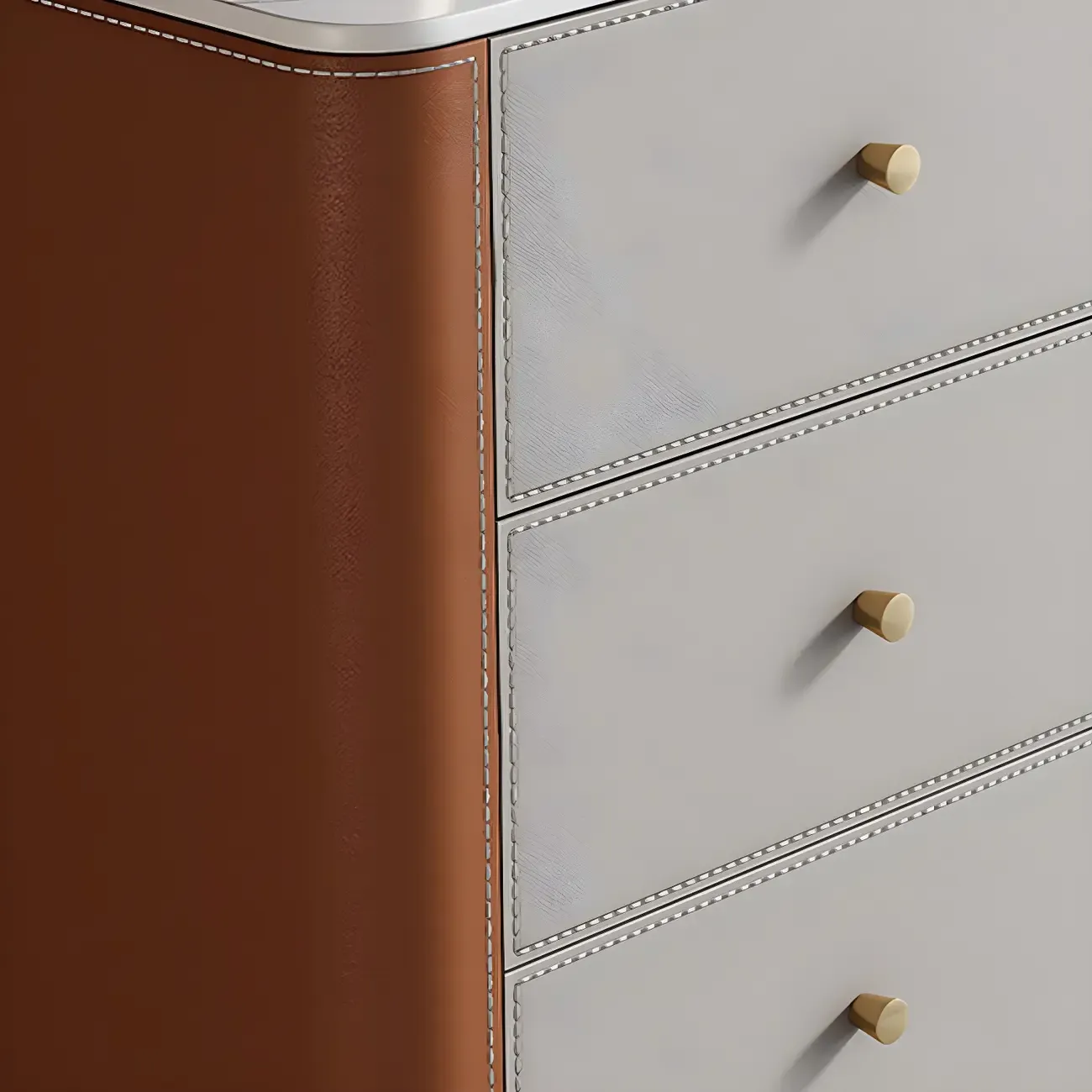 Modern Grey Stone Bachelor Chest with Drawers for Bedroom Image - 14