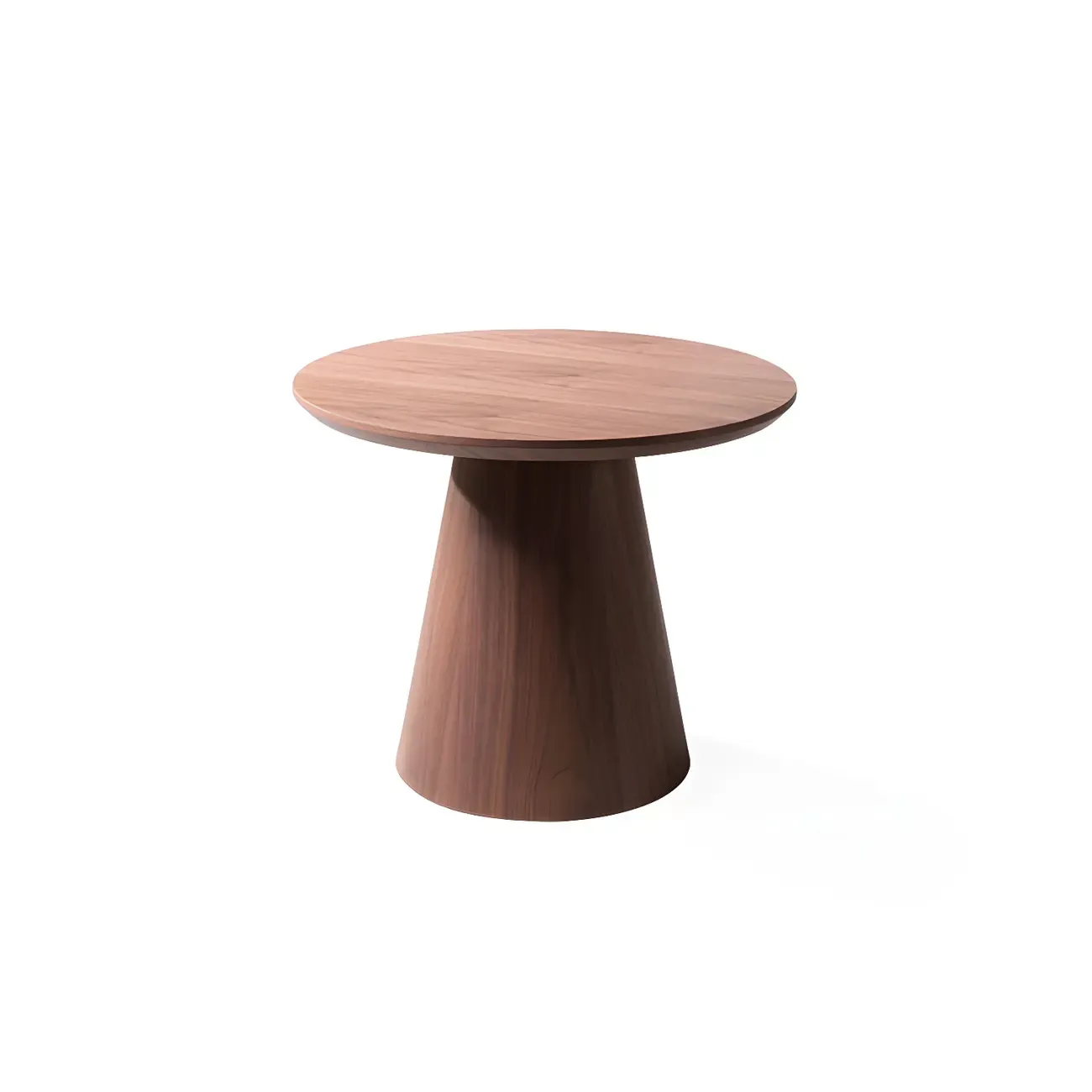 Dark Walnut Elegant Round Wood Coffee Table Image - 7