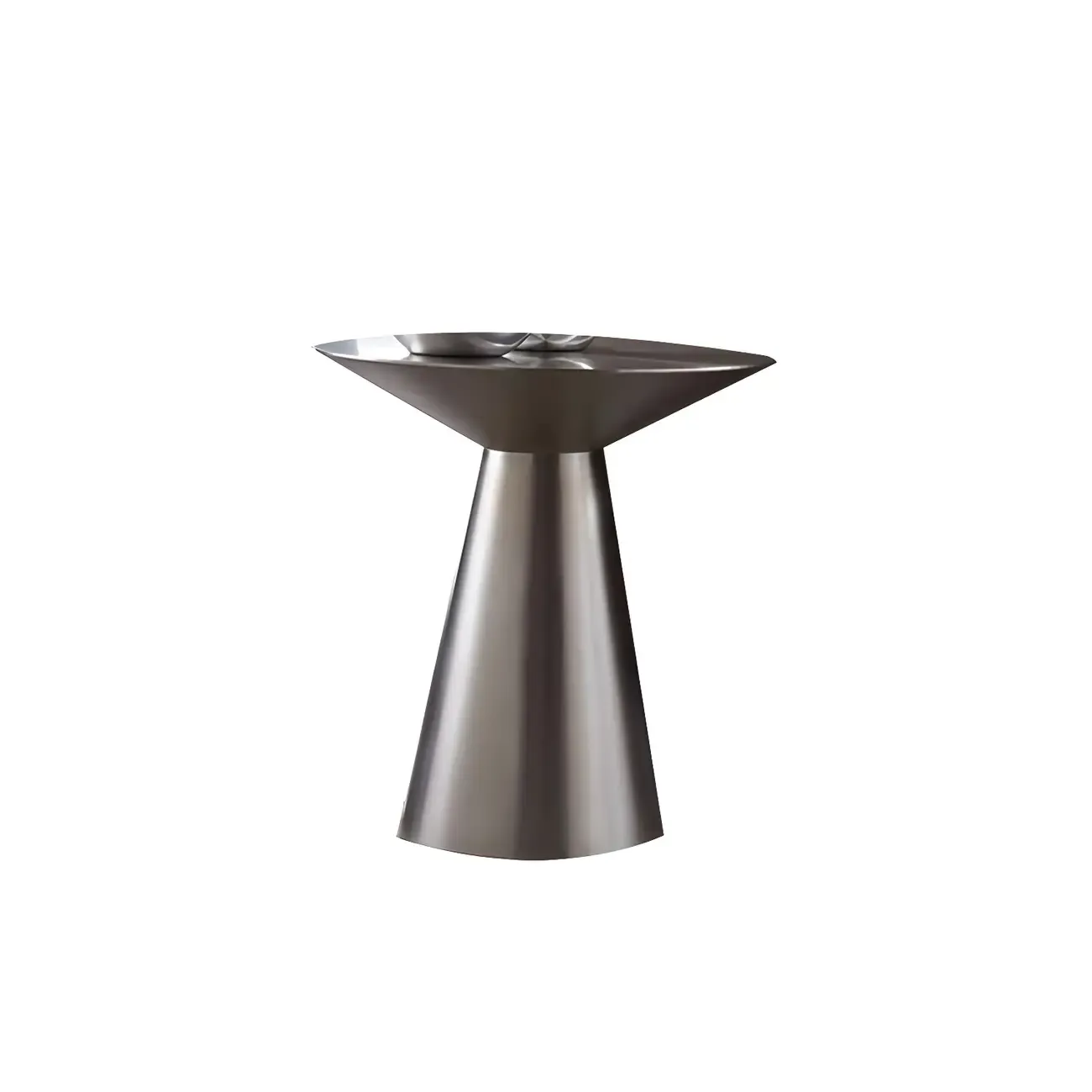 Traditional Golden Round Metal End Table for Living Room Decor Image - 6