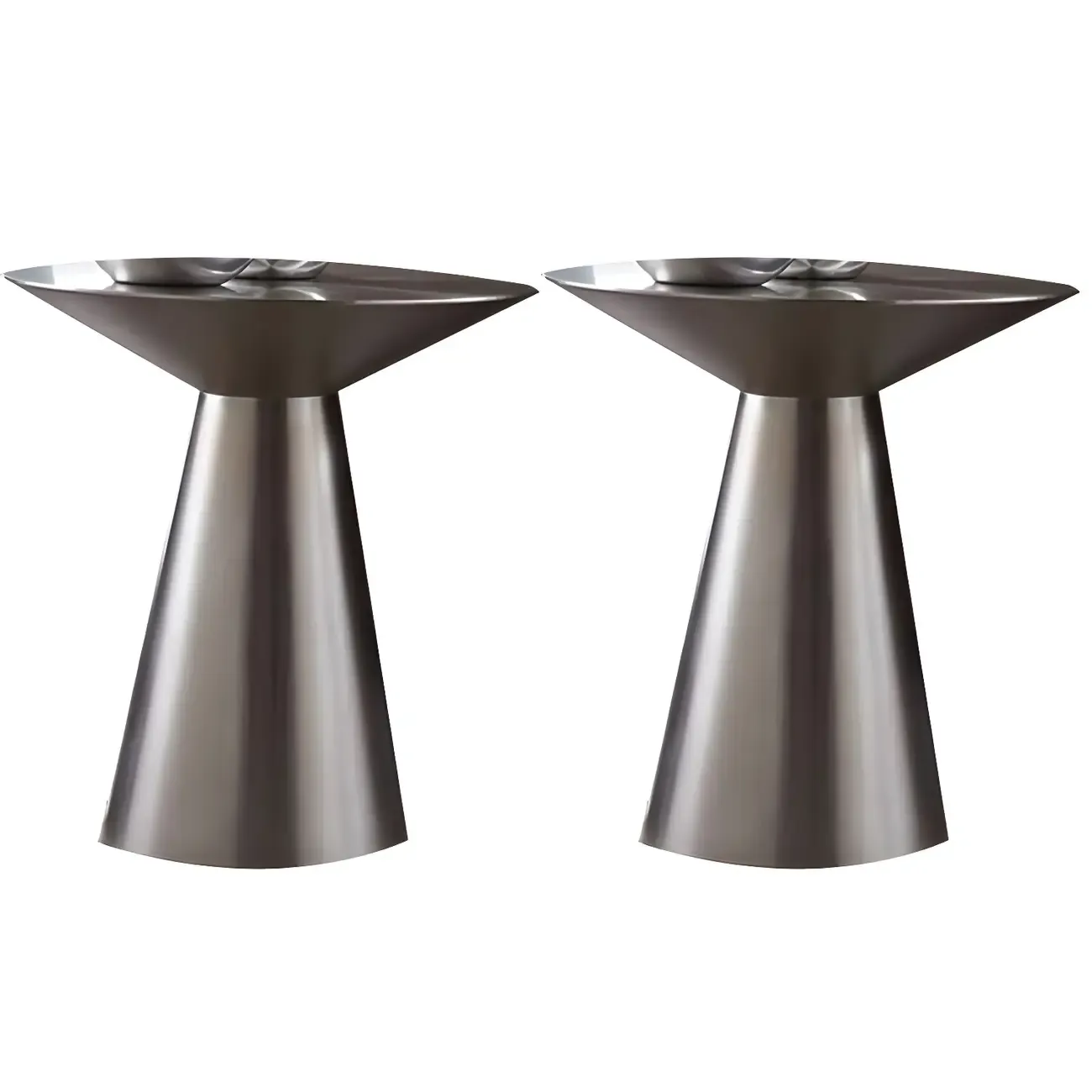 Traditional Golden Round Metal End Table for Living Room Decor Image - 7