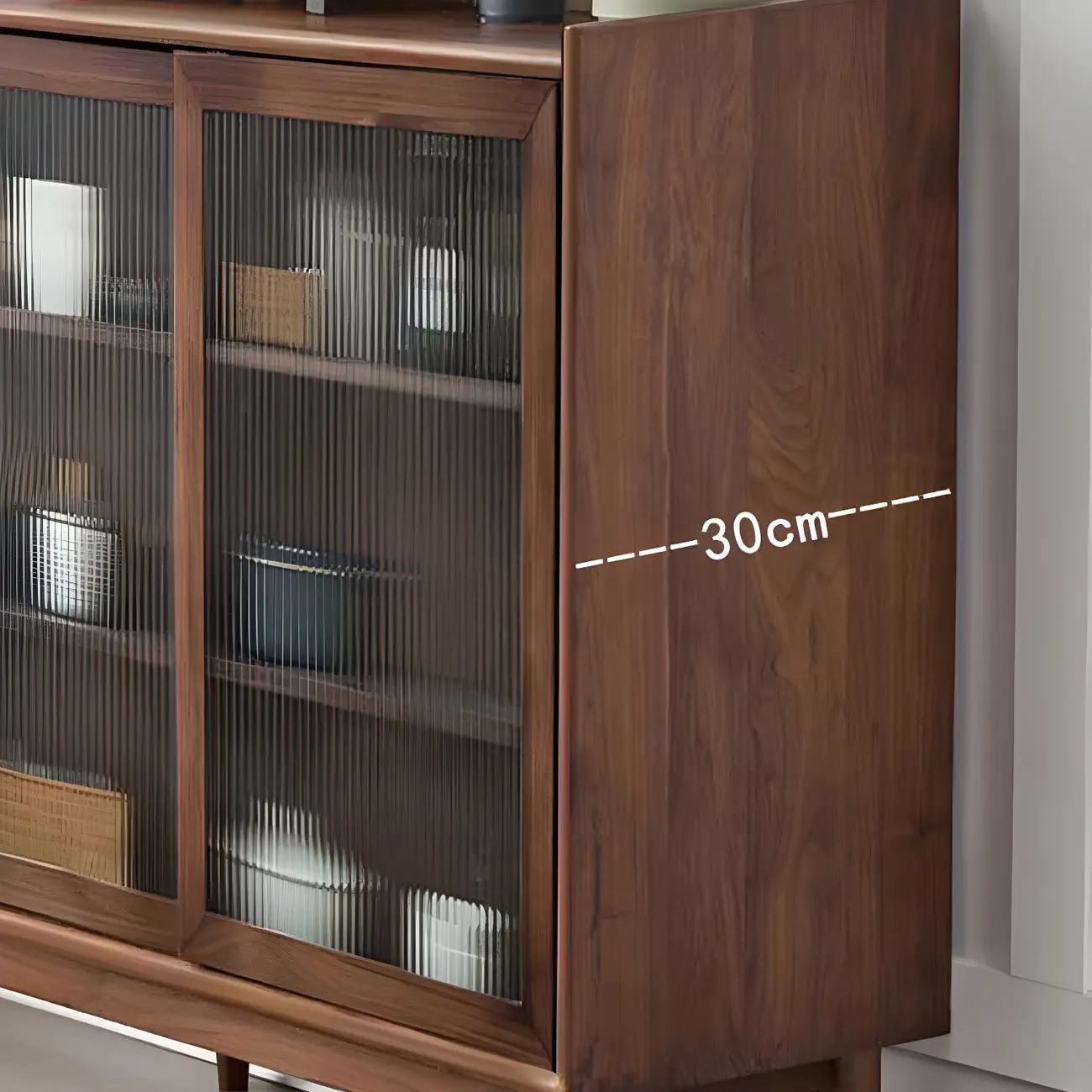 3-Tier Modern Wooden Display Cabinet with Glass Doors Image - 9 | homeyfad