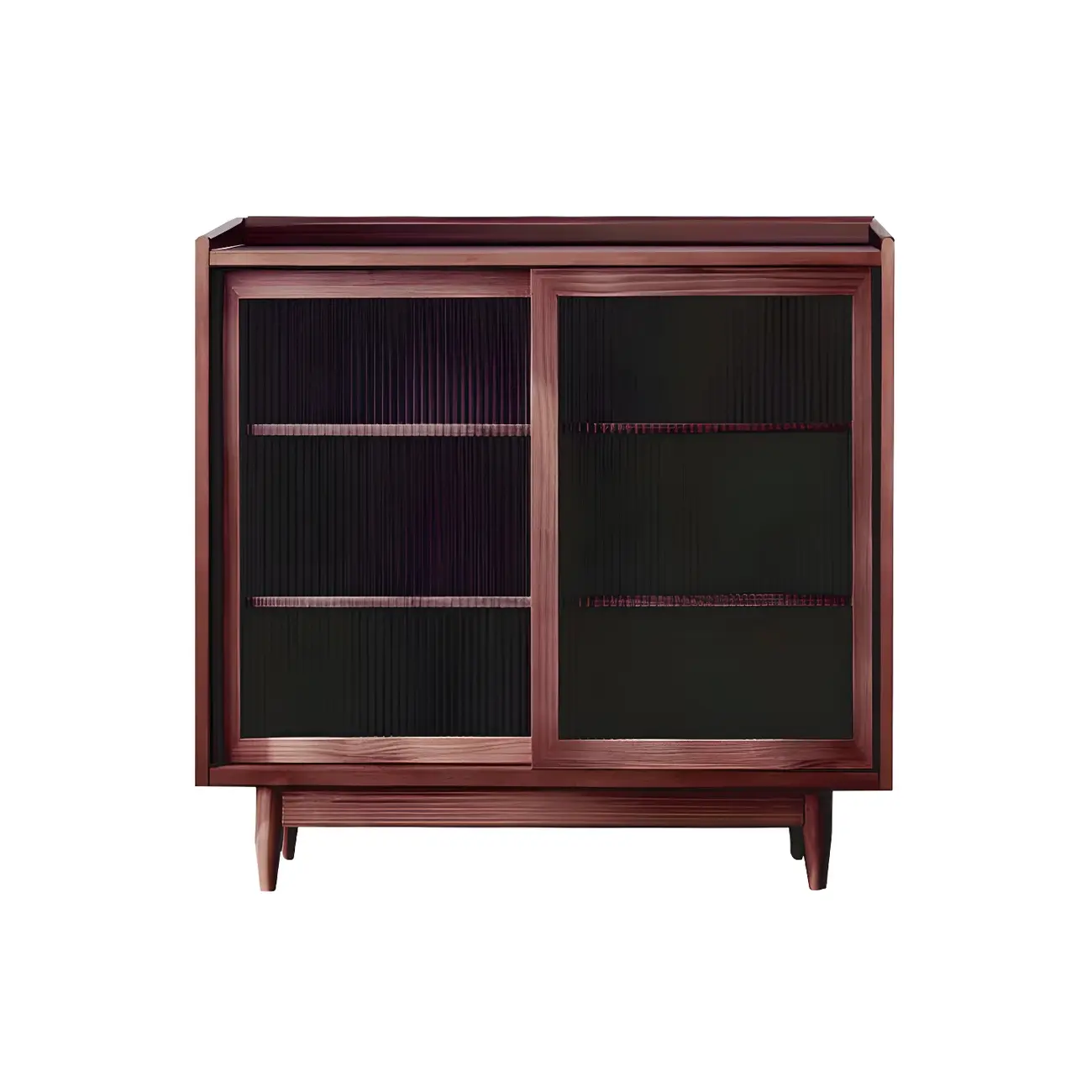 3-Tier Modern Wooden Display Cabinet with Glass Doors Image - 10 | homeyfad