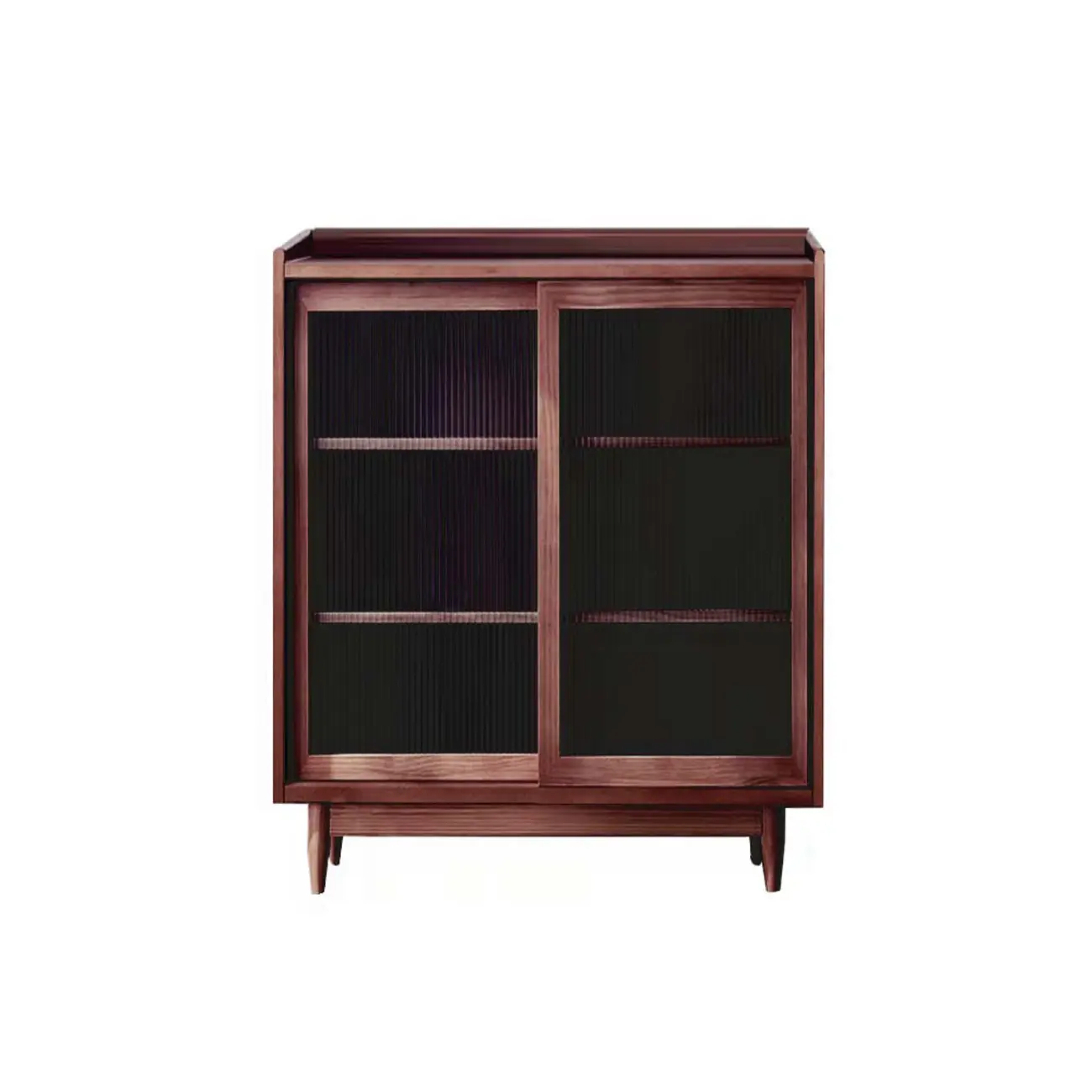 3-Tier Modern Wooden Display Cabinet with Glass Doors Image - 12 | homeyfad