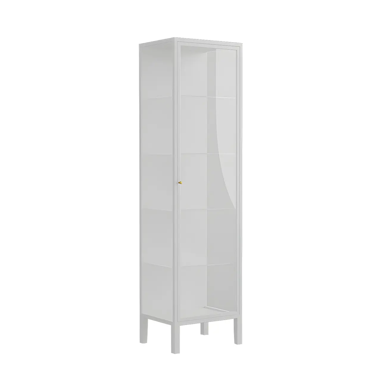 Minimalist Metal Display Cabinet with Glass Doors for Living Room Image - 3 | homeyfad