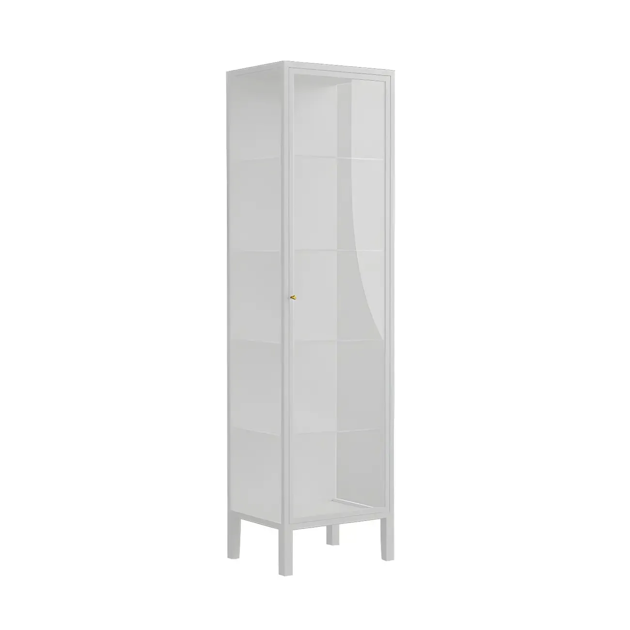 Minimalist Metal Display Cabinet with Glass Doors for Living Room Image - 3