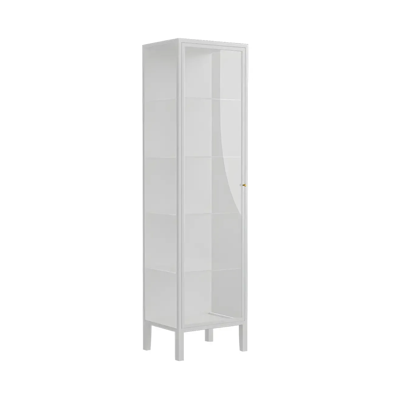 Minimalist Metal Display Cabinet with Glass Doors for Living Room Image - 5