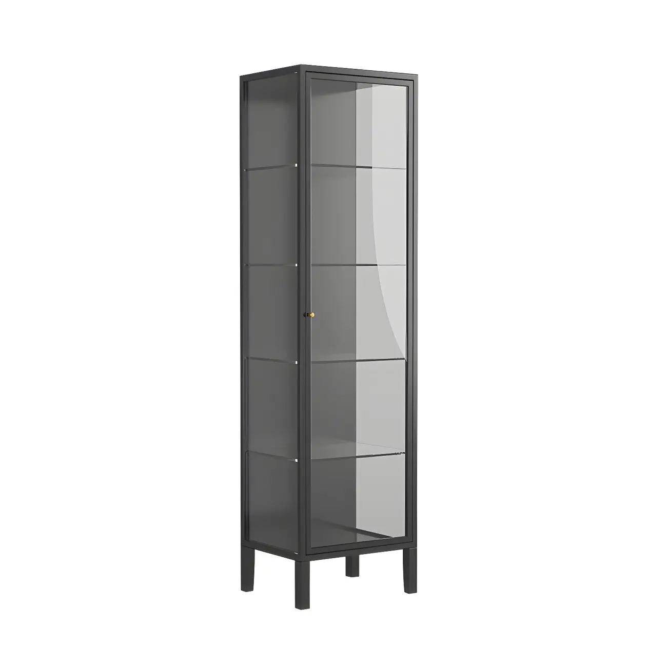 Minimalist Metal Display Cabinet with Glass Doors for Living Room Image - 8 | homeyfad