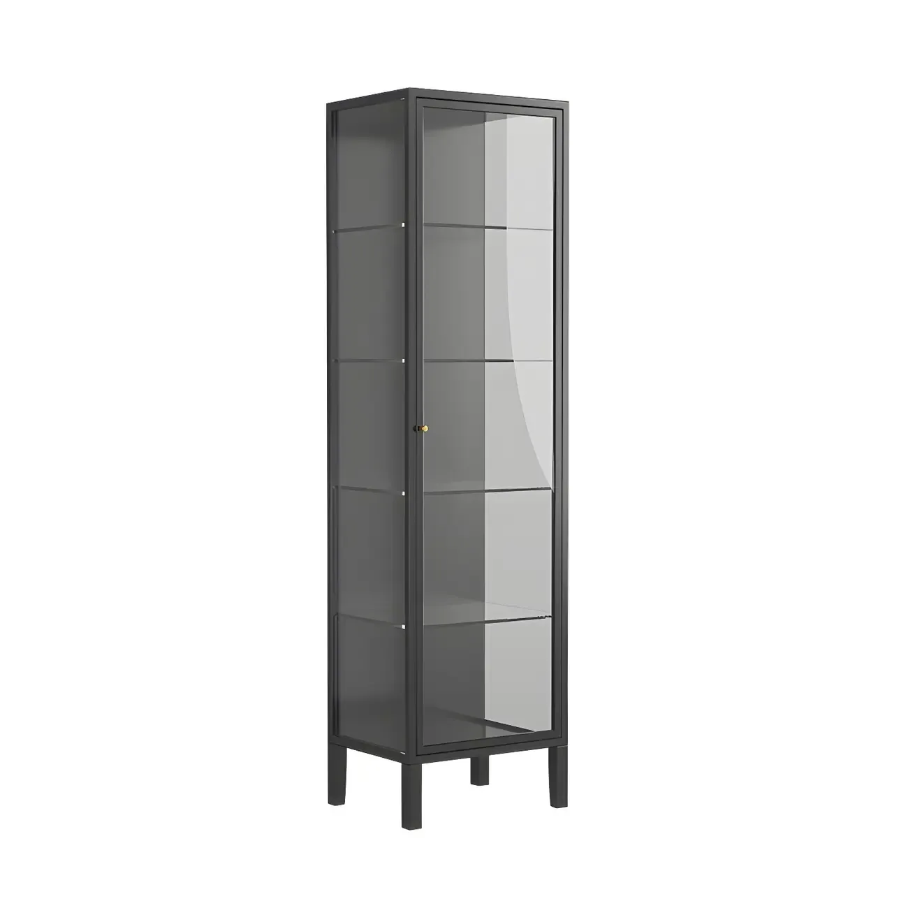 Minimalist Metal Display Cabinet with Glass Doors for Living Room Image - 8