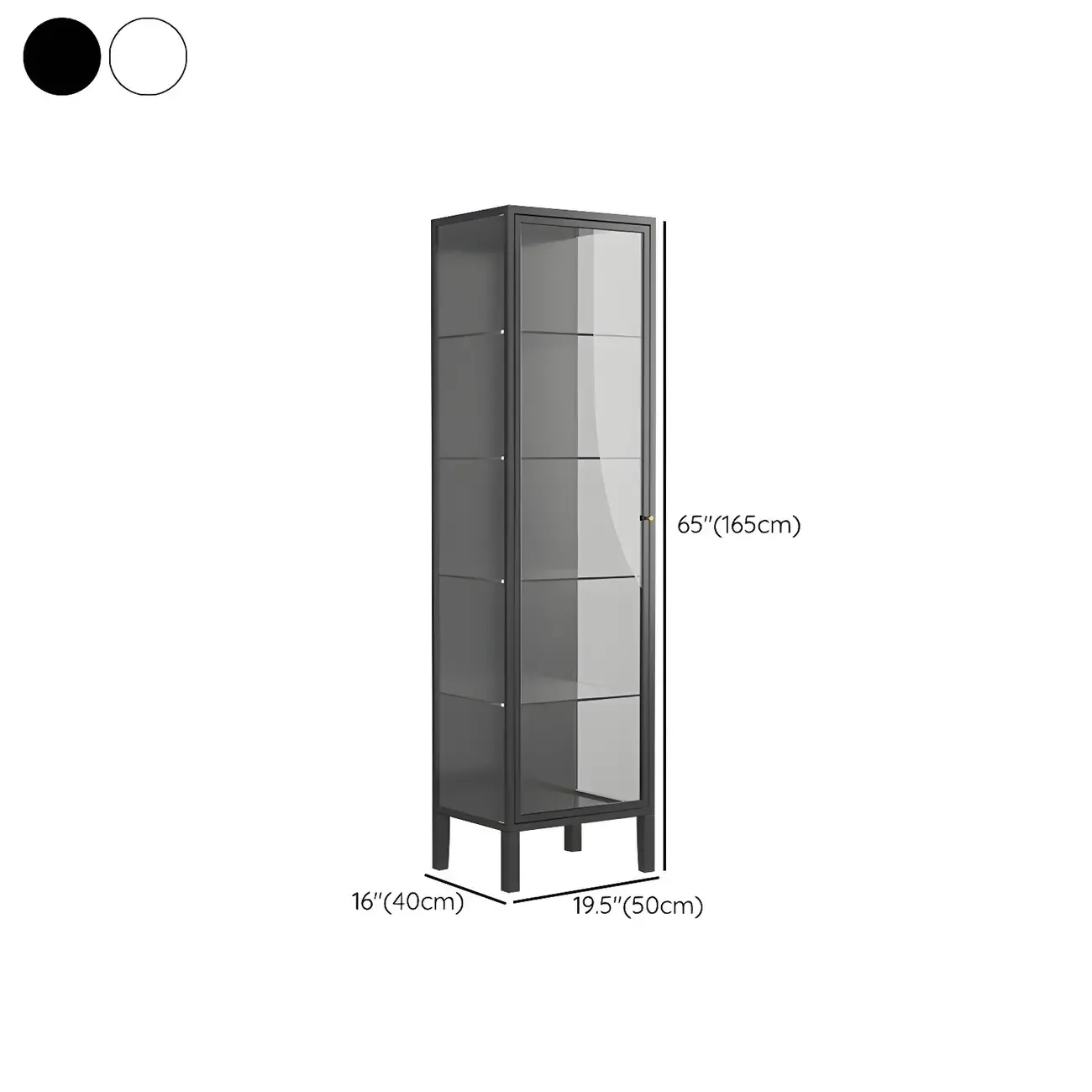 Minimalist Metal Display Cabinet with Glass Doors for Living Room Image - 16
