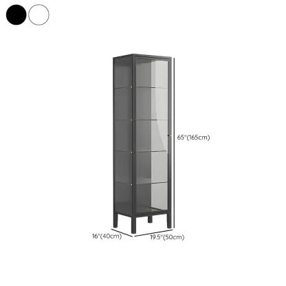 Minimalist Metal Display Cabinet with Glass Doors for Living Room Image - 16
