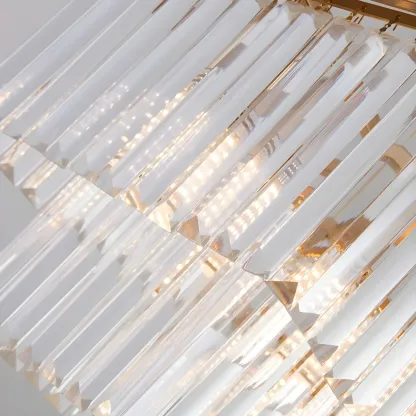 Contemporary Rectangle Clear Crystal Pendant Light Image - 11