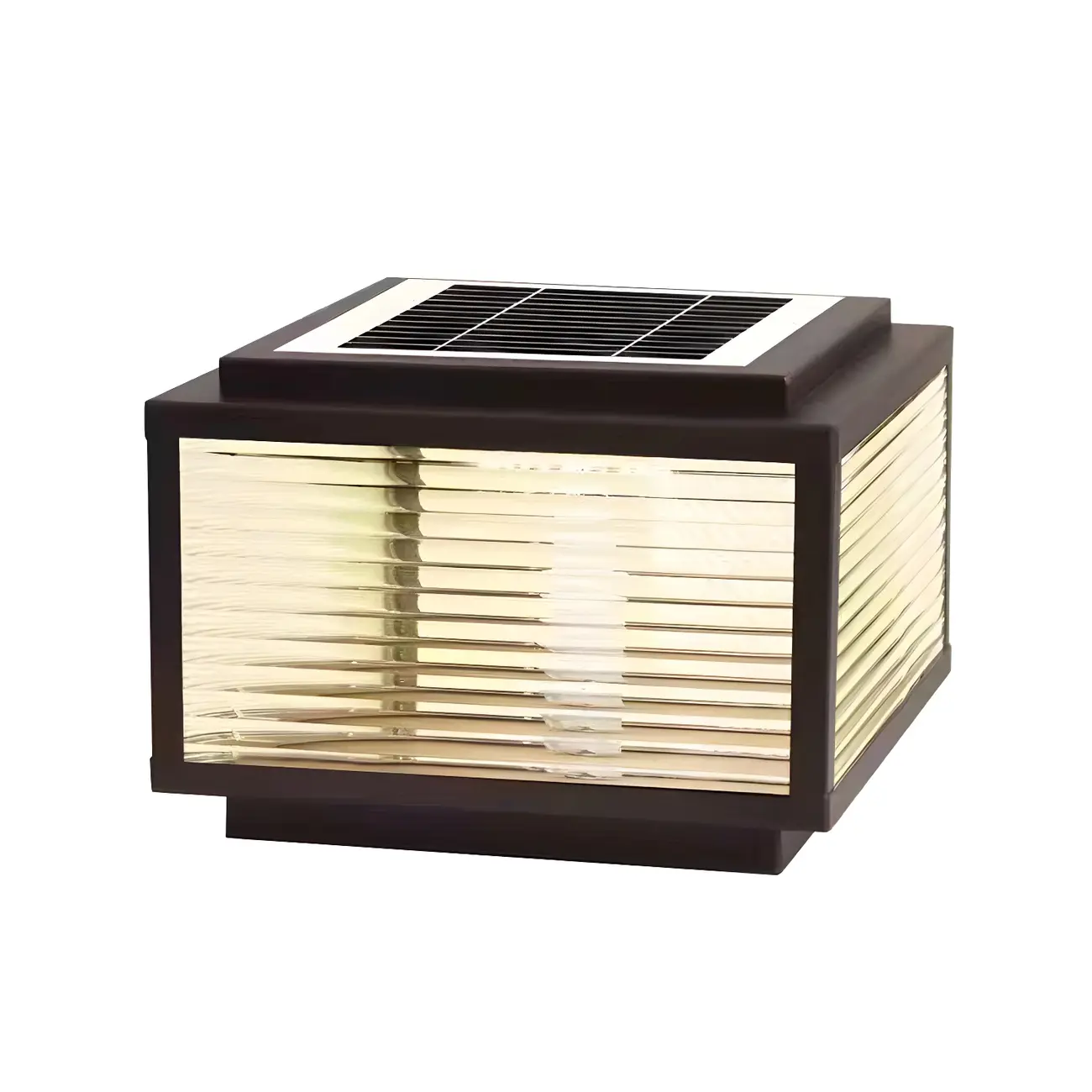 Modern Dimmable Square Metal Solar LED Post Light Image - 5 | homeyfad