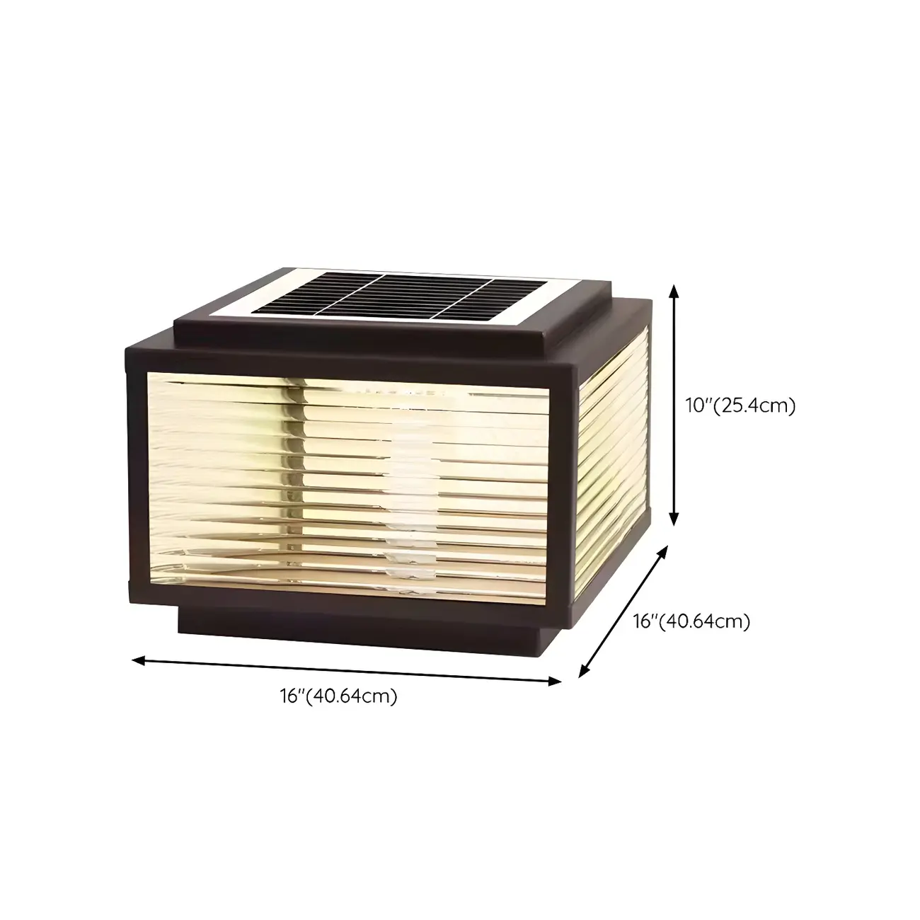 Modern Dimmable Square Metal Solar LED Post Light Image - 9 | homeyfad