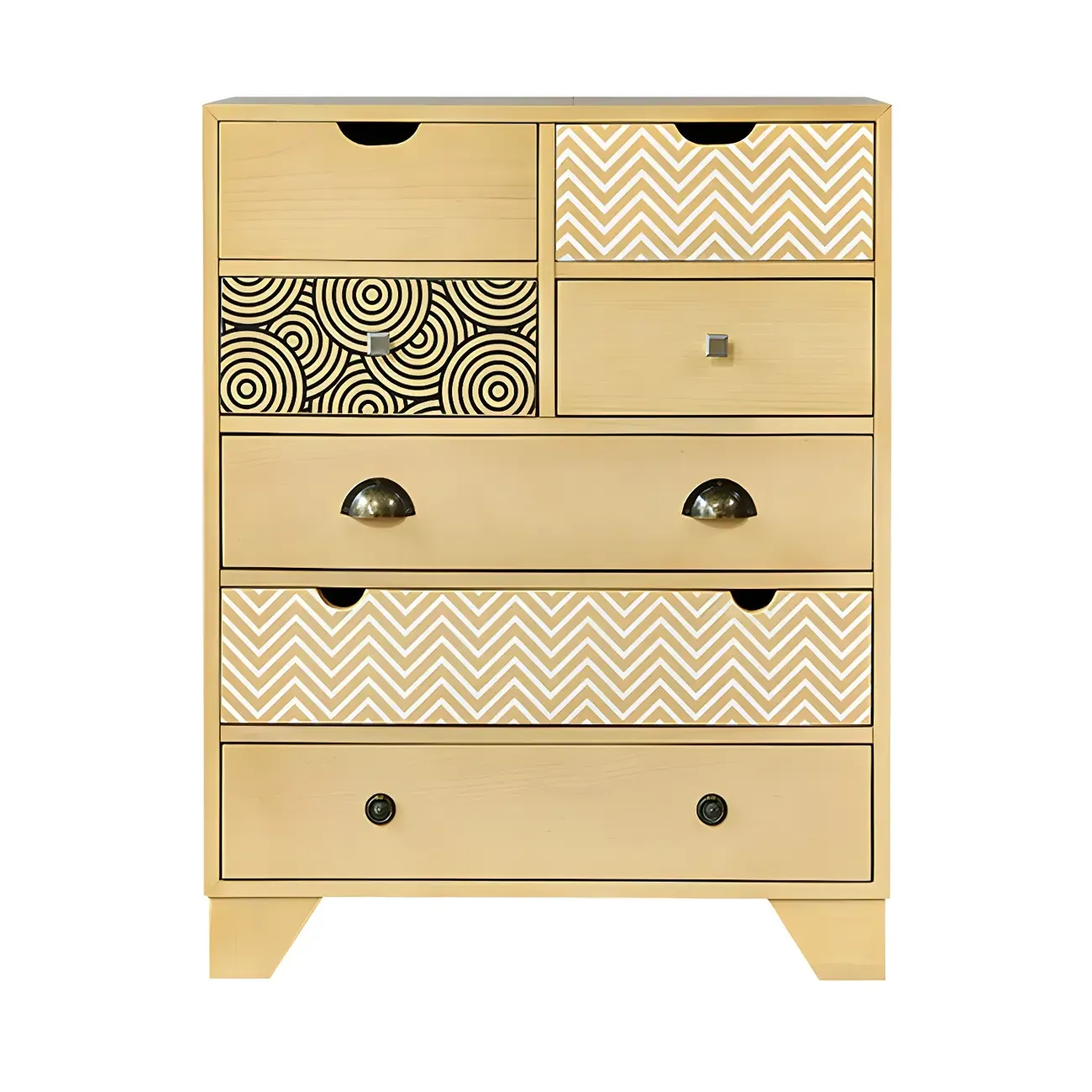 Glam Birch Wood Combo Dresser in Yellow - HomeyFad