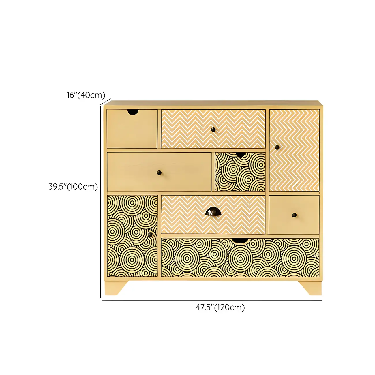 Glam Wooden Dresser Chest in Yellow for Elegant Storage Image - 13 | homeyfad
