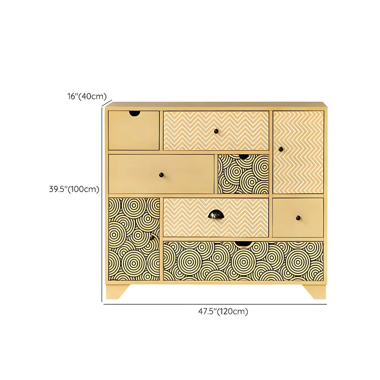 Glam Wooden Dresser Chest in Yellow for Elegant Storage Image - 13